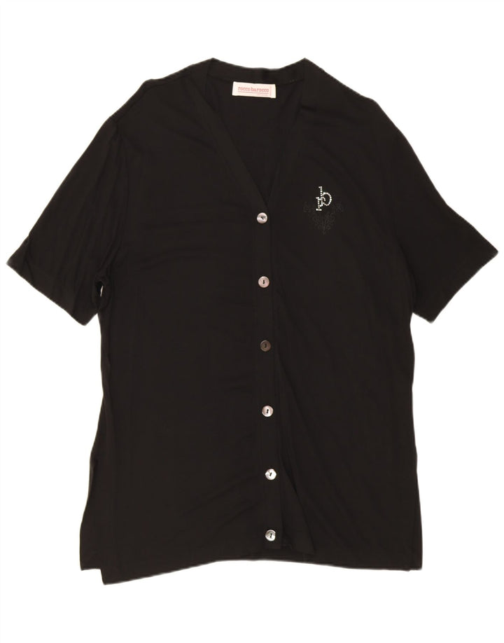 Γυναικεία μπλούζα Roccobarocco Top IT 48 XL Black Rayon