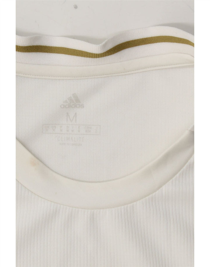 Ανδρικό γραφικό μπλουζάκι ADIDAS Real Madrid Top μεσαίο λευκό πολυεστέρας