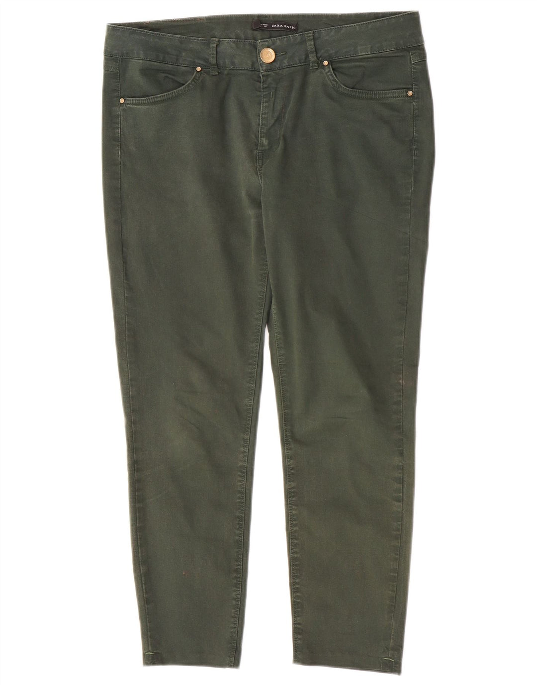 Zara Womens Crop Slim Jeans EU 40 Medium W30 L24 Green
