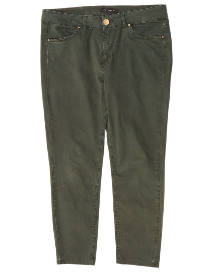 Zara Womens Crop Slim Jeans EU 40 Medium W30 L24 Green