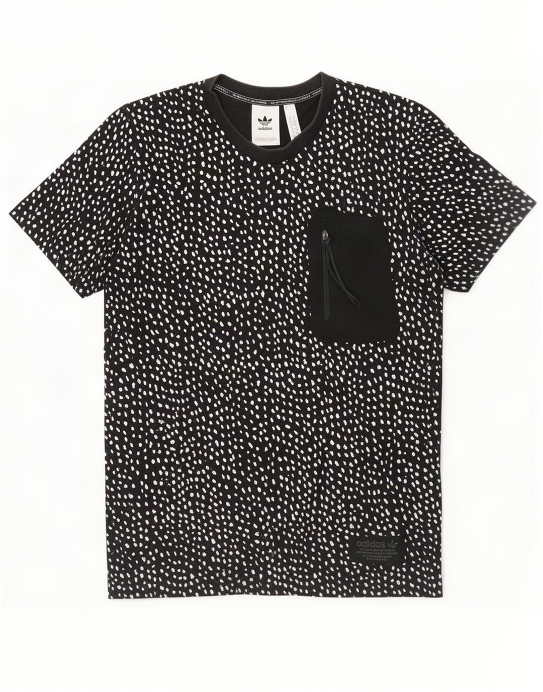 Ανδρικό T-Shirt Adidas Top Βαμβακερό μεσαίο μαύρο με στίγματα