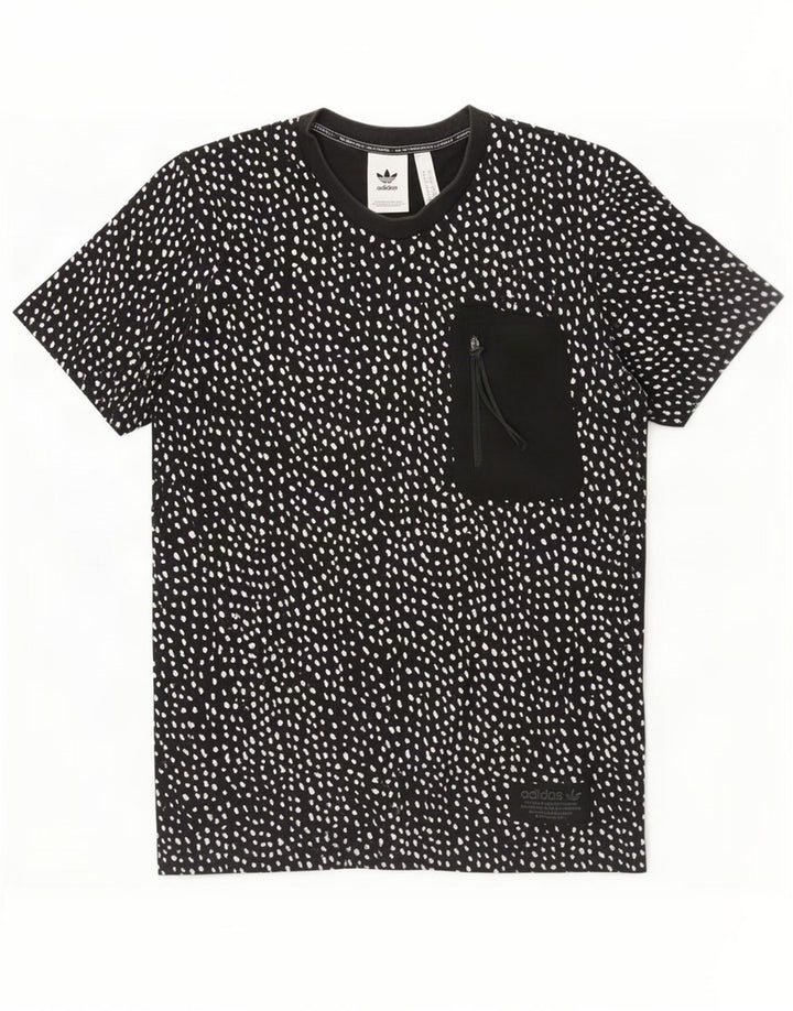 Ανδρικό T-Shirt Adidas Top Βαμβακερό μεσαίο μαύρο με στίγματα