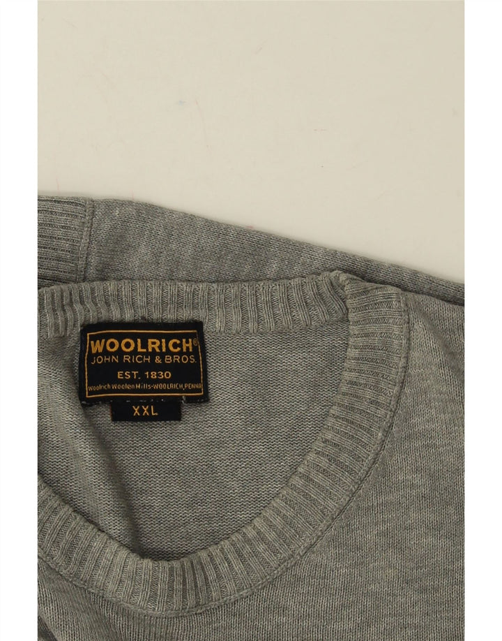 Ανδρικό πουλόβερ με λαιμόκοψη WOOLRICH 2XL Γκρι