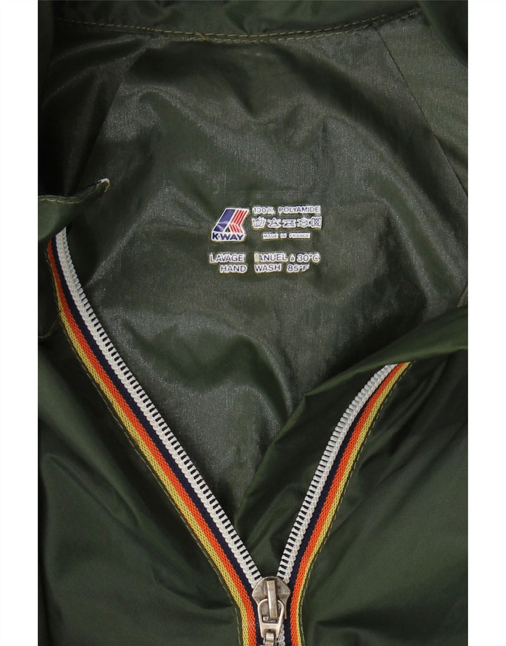 K-Way γυναικείο μπουφάν βροχής με κουκούλα UK 16 Large Khaki Polyamide