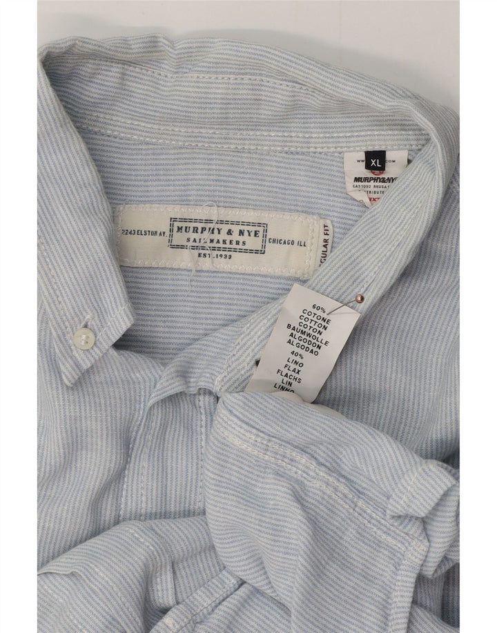 MURPHY & NYE Ανδρικό πουκάμισο XL Μπλε βαμβακερό ριγέ