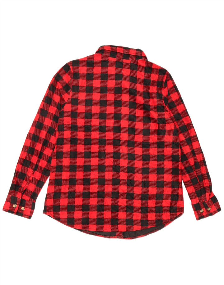 Lee Womens Riders Fleece Shirt UK 14 Medium Red Gingham