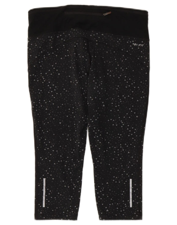 Γυναικεία κολάν Nike Dri Fit Capri UK 10 Small Black Geometric Polyester