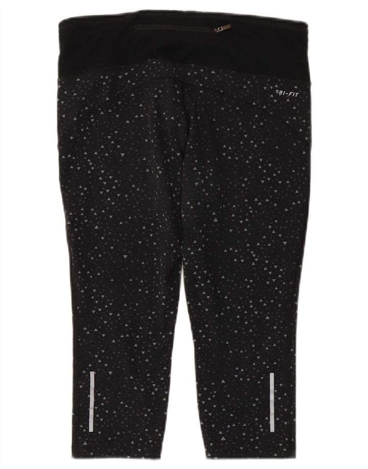 Γυναικεία κολάν Nike Dri Fit Capri UK 10 Small Black Geometric Polyester
