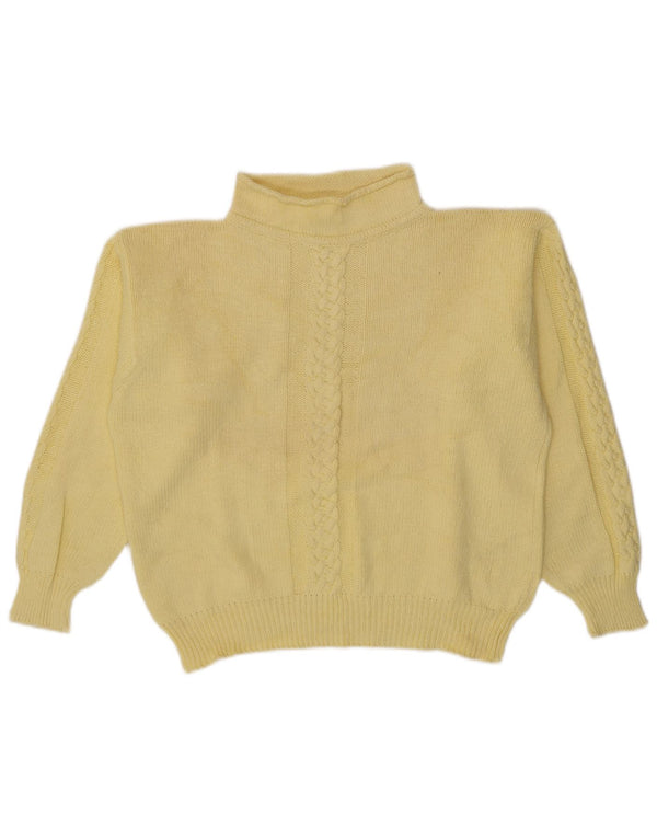 Vintage γυναικείο πουλόβερ με λαιμό χελώνα UK 16 Large Yellow