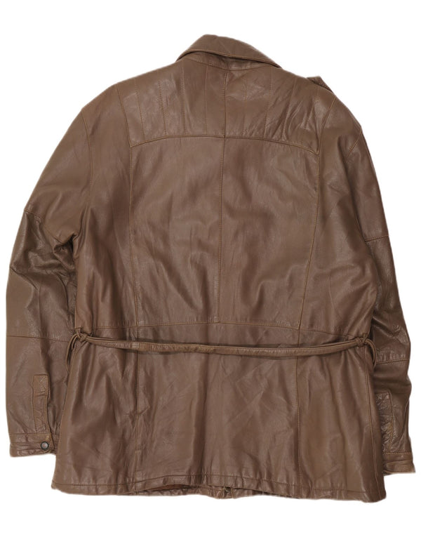 Vintage Ανδρικό Military Δερμάτινο Μπουφάν UK 40 Large Brown