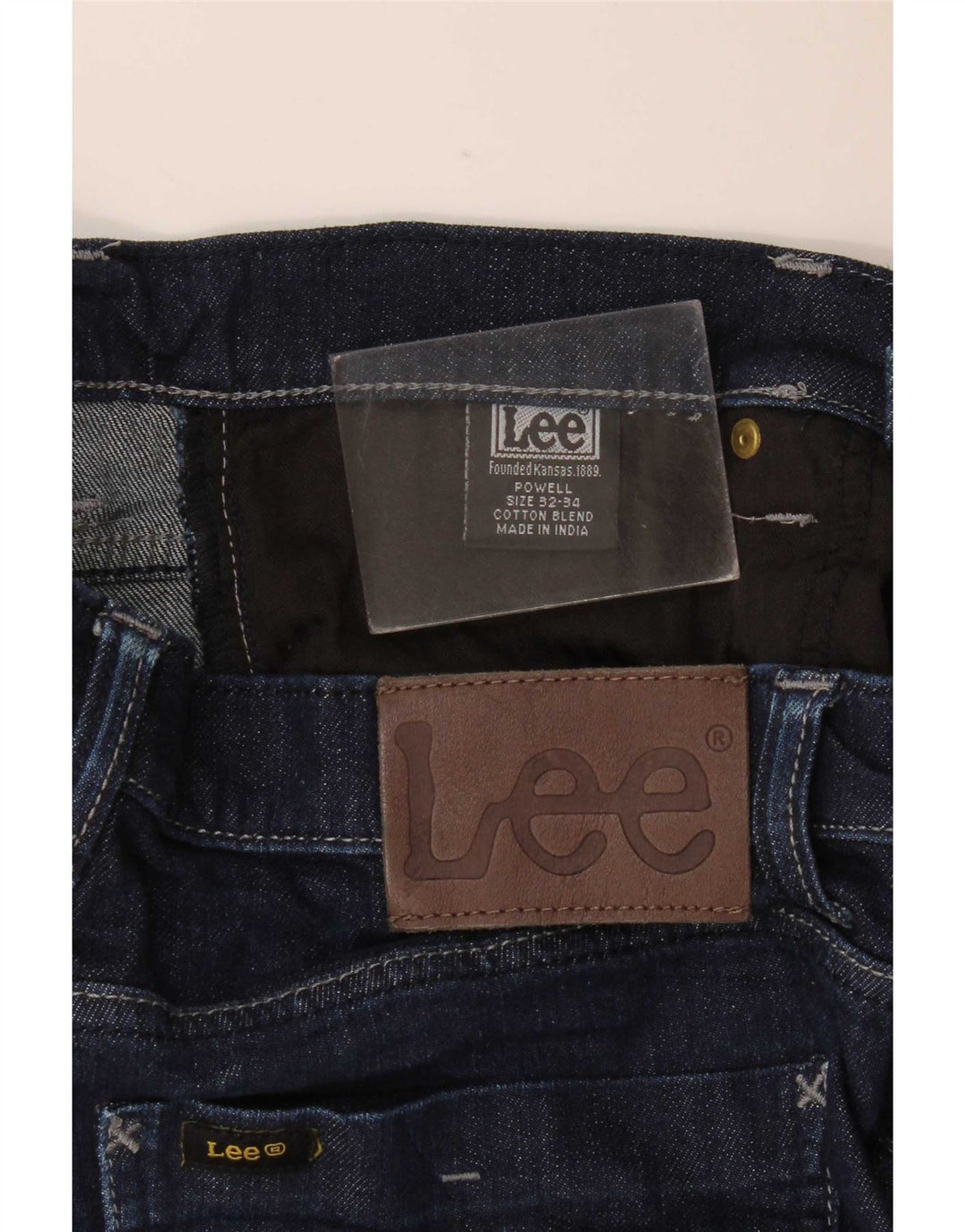 Lee Womens Powell Straight Jeans W32 L34 Navy Blue Cotton