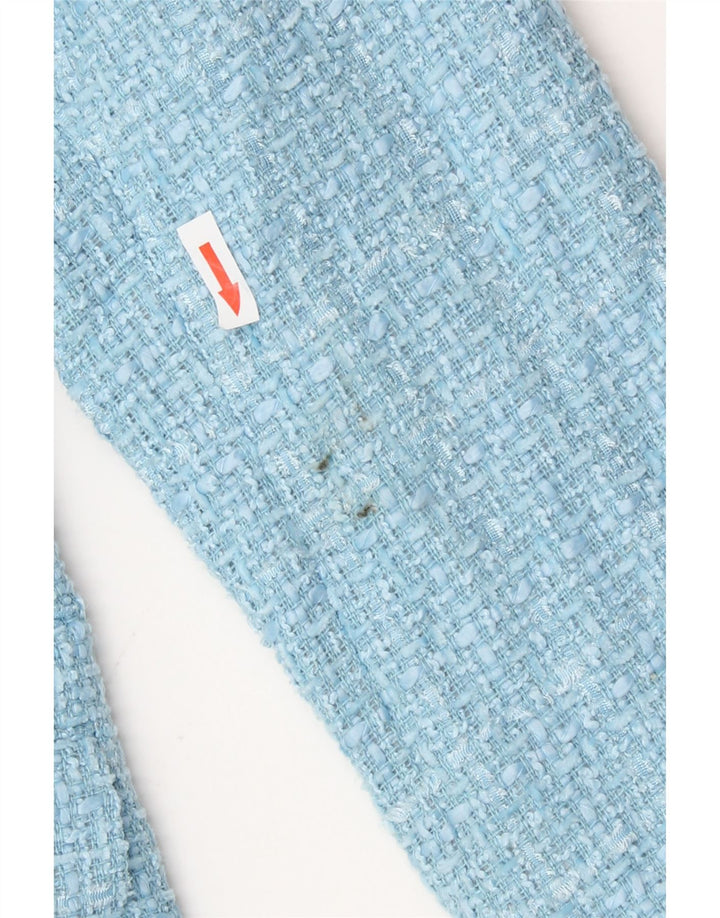 Zara Γυναικείο μπουφάν blazer διπλό στήθος UK 14 Medium Blue Check Polyester