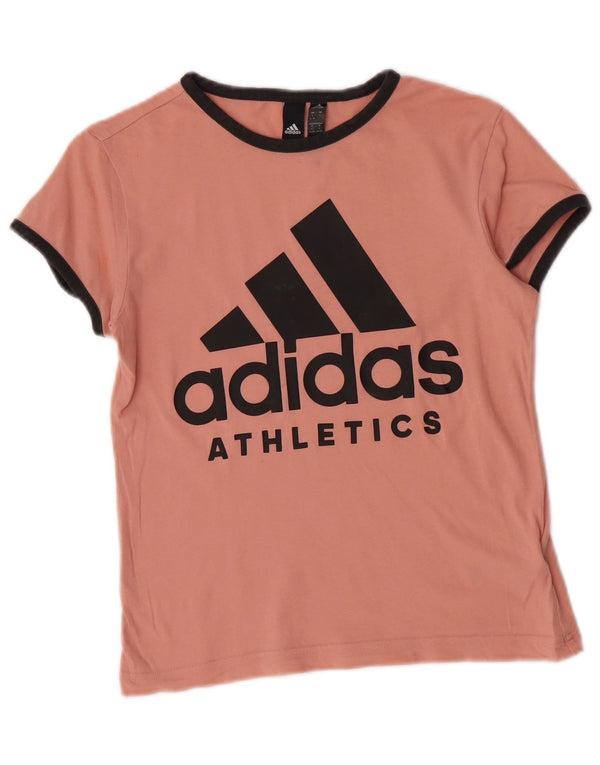 Γυναικείο γραφικό μπλουζάκι Adidas Top UK 8/10 Μικρό ροζ βαμβακερό