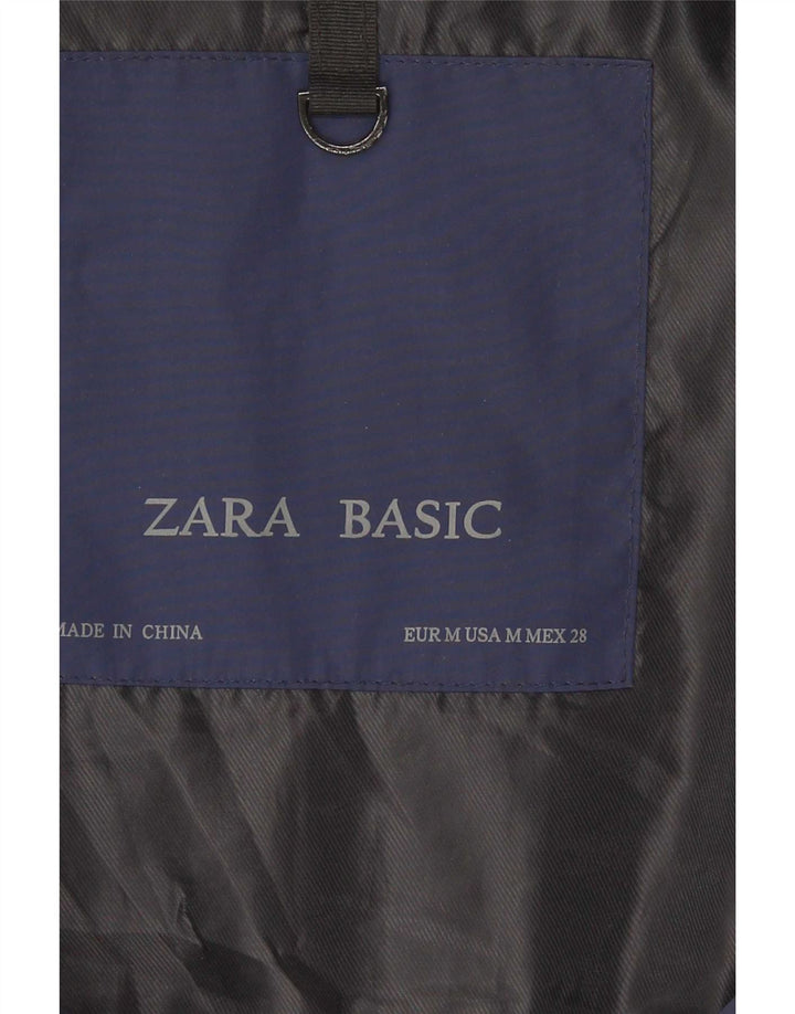 Zara Γυναικείο padded Gilet UK 12 Medium Navy Blue Polyester