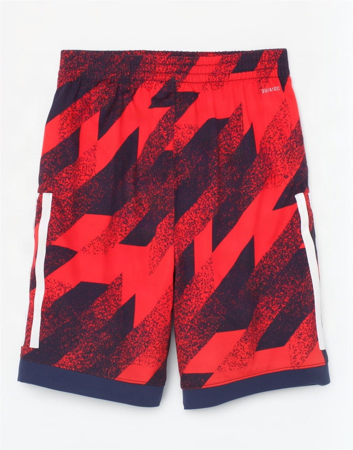 Adidas Boys Climalite Σορτς 6-7 ετών Κόκκινο γεωμετρικό πολυεστέρα