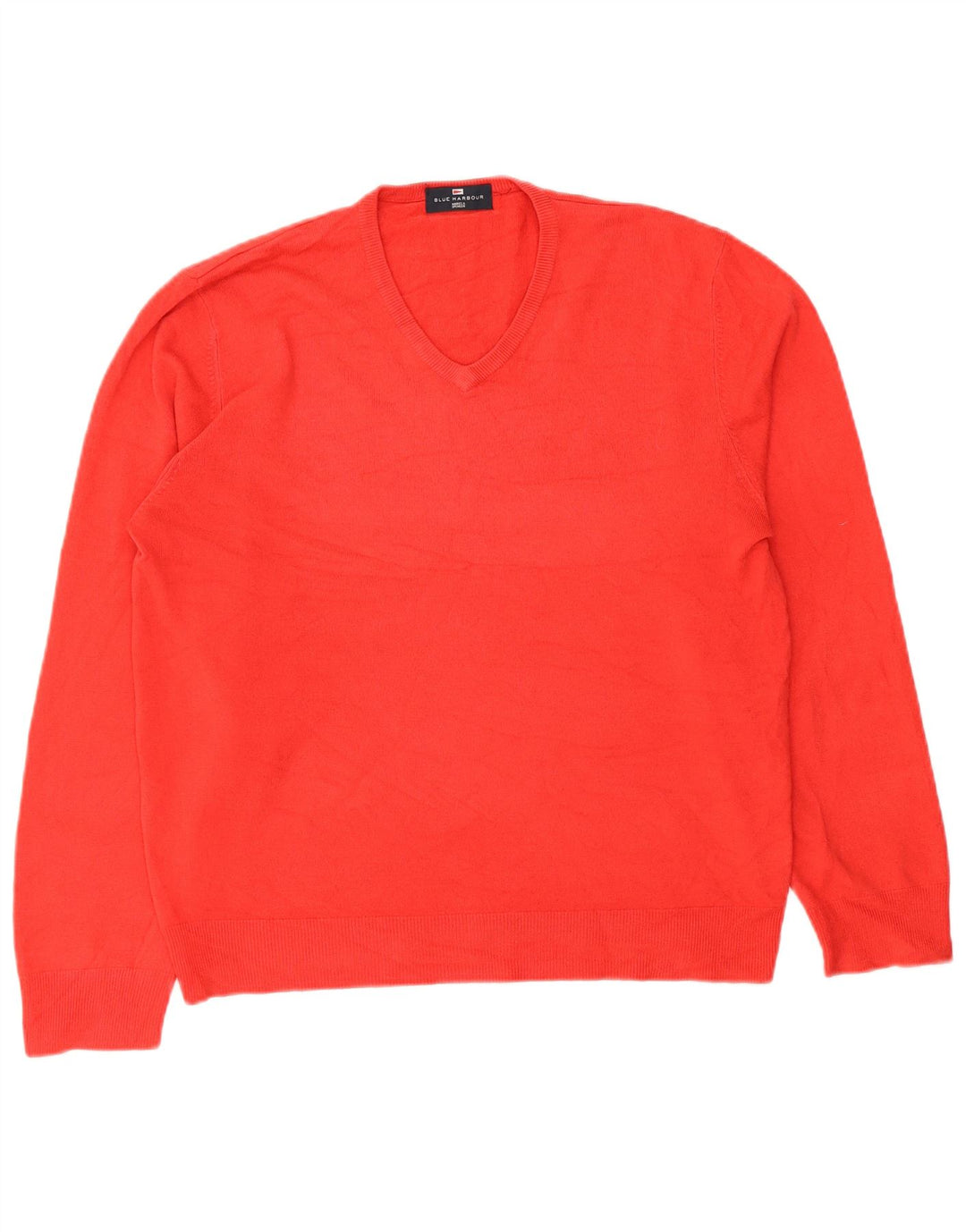 Ανδρικό πουλόβερ Marks & Spencer Blue Harbor με λαιμόκοψη με λαιμόκοψη, μεγάλο κόκκινο ακρυλικό