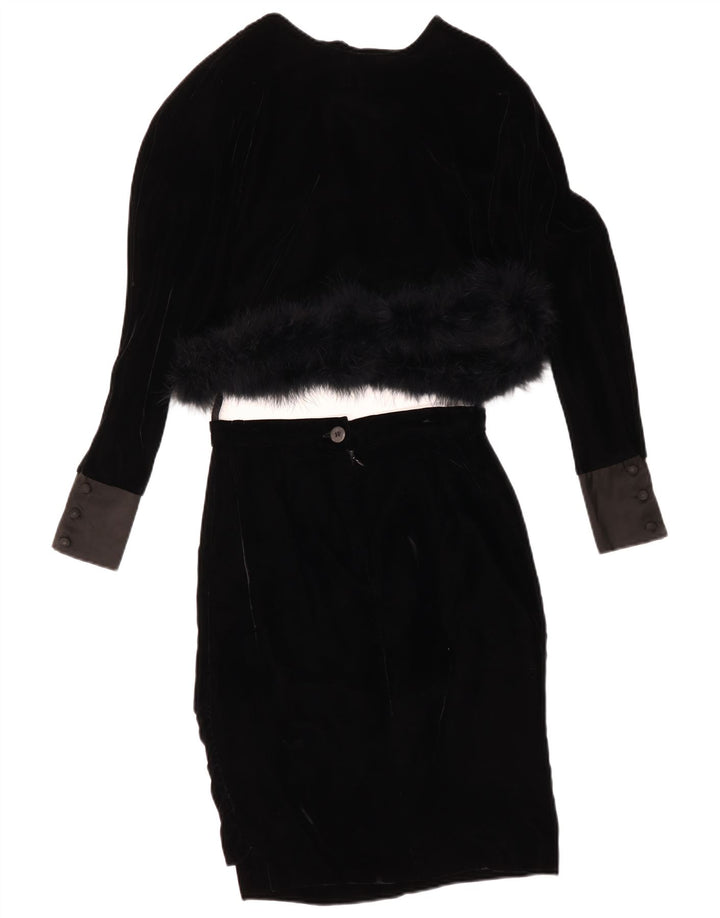 Vintage Γυναικεία Oversized 2 Τεμάχια Σετ Φούστας IT 42 Medium W26 Μαύρο
