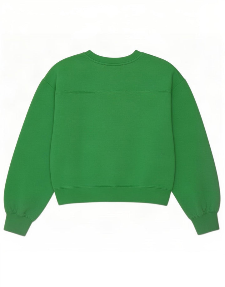 Zara Γυναικεία φούτερ μεγάλης κλίμακας Crop Jumper UK 10 Small Green Polyester