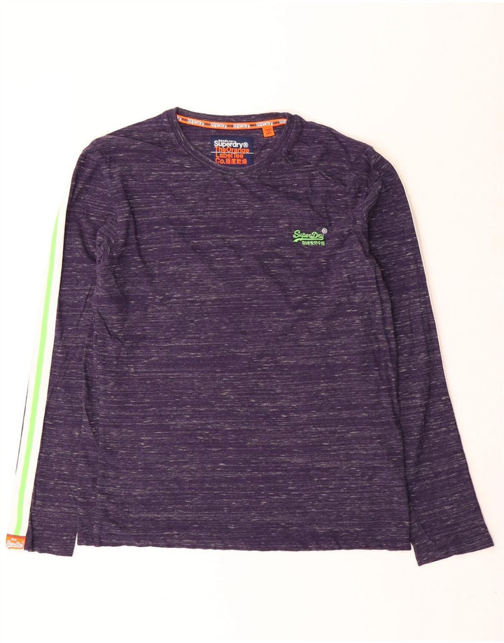 Ανδρικό μπλουζάκι Superdry, μακρυμάνικο μεγάλο, μπλε ναυτικό βαμβακερό