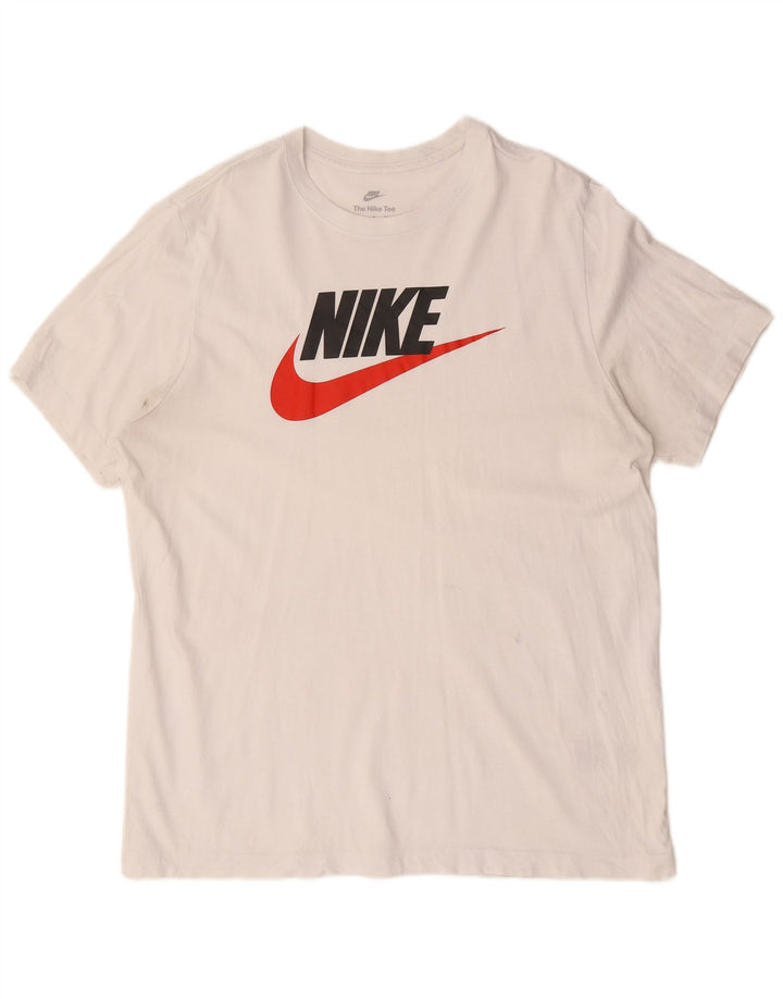 Ανδρικό γραφικό μπλουζάκι Nike XL λευκό βαμβακερό