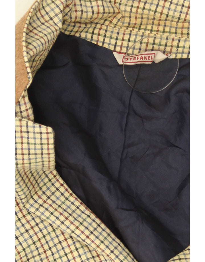 Stefanel Ανδρικό σακάκι με 3 κουμπιά σακάκι UK 38 Medium Beige Check