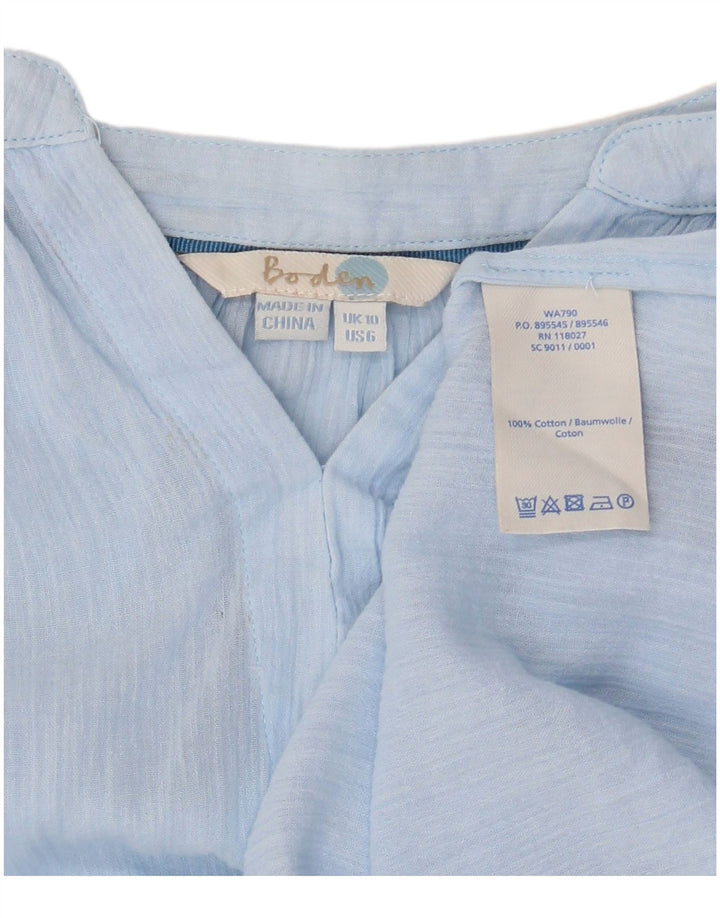 BODEN Γυναικεία υπερμεγέθη μακρυμάνικη μπλούζα τοπ UK 10 Μικρά μπλε βαμβακερά