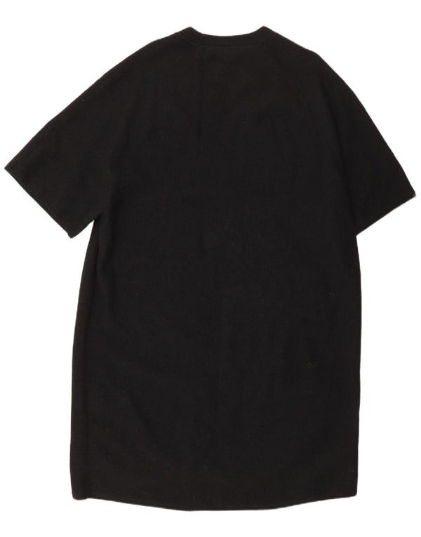Cos Γυναικείο κοντομάνικο φόρεμα UK 10 Small Black Wool
