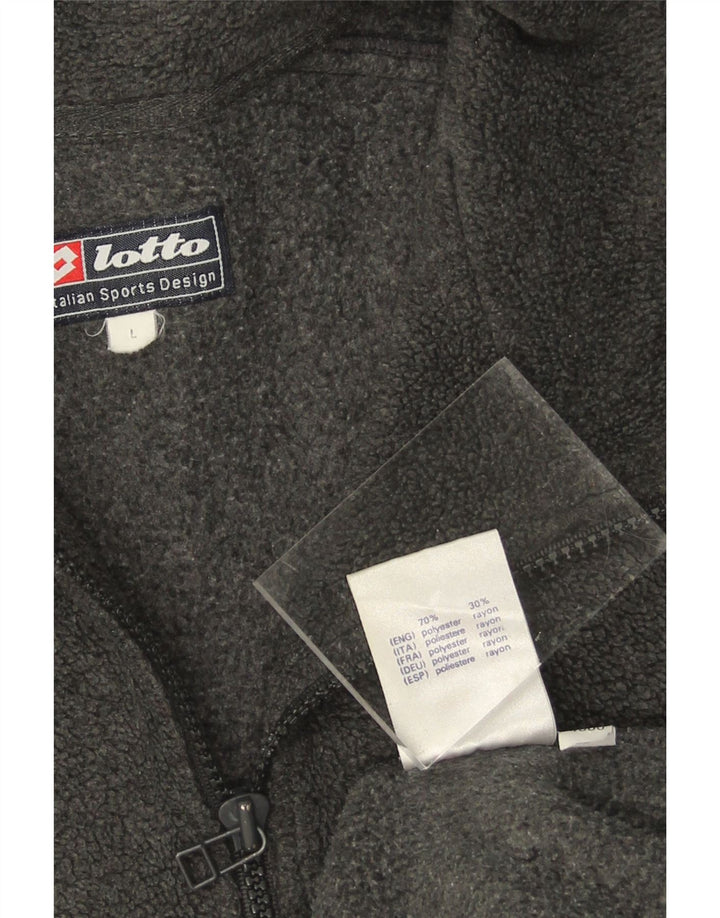 LOTTO Mens Zip Neck Fleece Jumper Large Grey Polyester Vintage Lotto and Second-Hand Lotto from Messina Hembry 