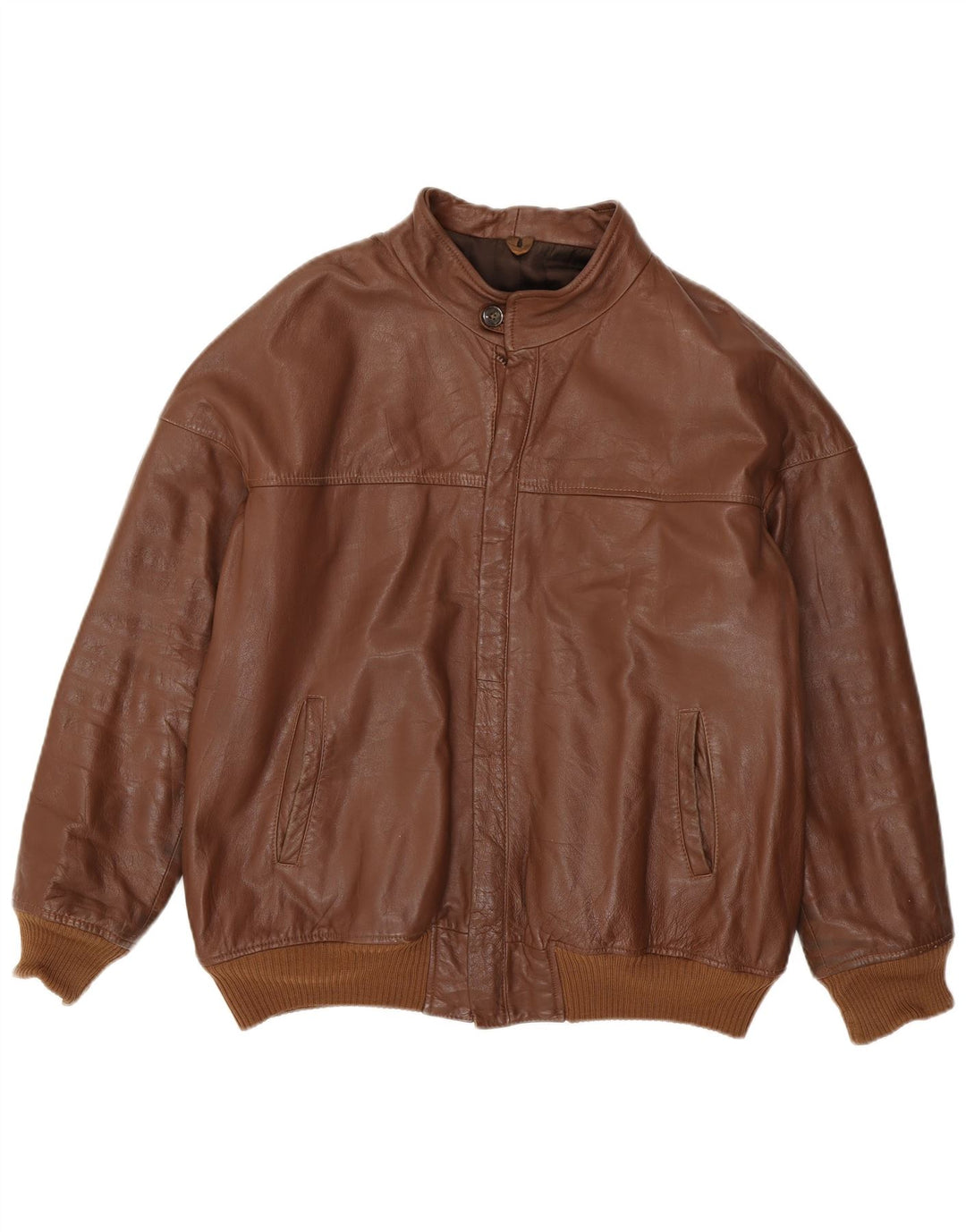 Maren Ανδρικό Δερμάτινο Μπουφάν Bomber IT 54 2XL Καφέ Δερμάτινο