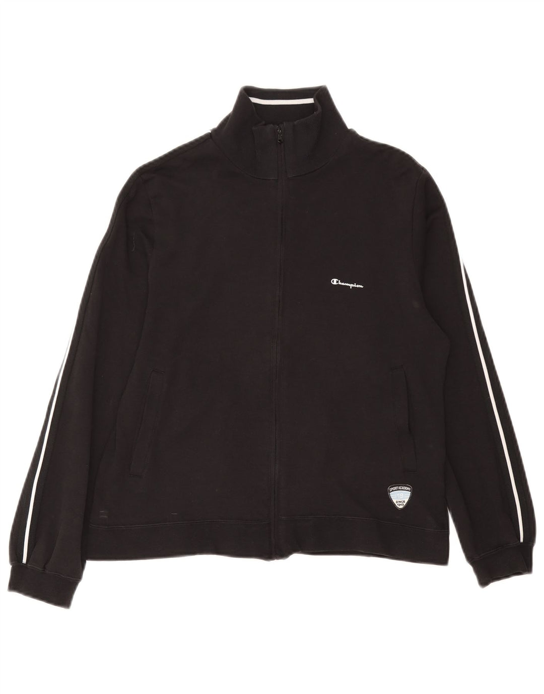 Champion Γυναικεία αθλητική φόρμα Top Jacket UK 14 Medium Black Cotton