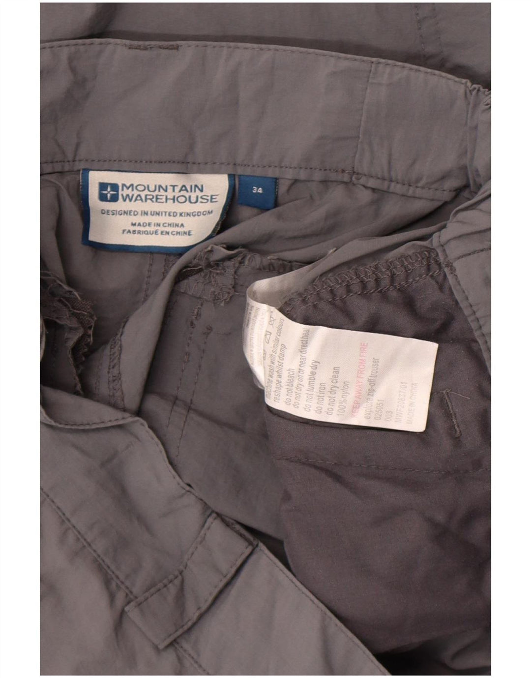 Mountain Warehouse Ανδρικό ίσιο παντελόνι Cargo W34 L31 Grey Nylon