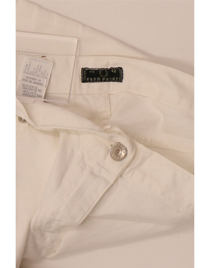 Fred Perry Γυναικεία ψηλόμεσα ίσια τζιν Capri IT 42 Medium W27 L18 Λευκό