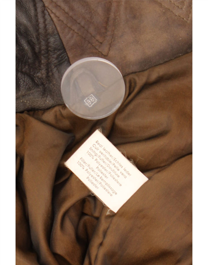 VINTAGE Γυναικείο Δερμάτινο Παλτό EU 38 Δερμάτινο Μεσαίο Καφέ