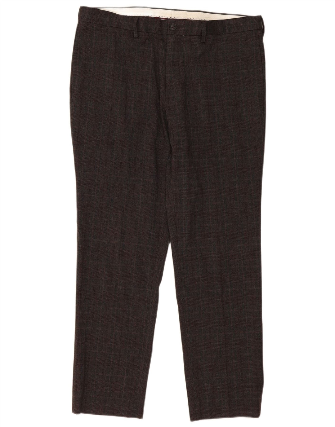 Marks & Spencer Ανδρικό Slim παντελόνι Chino W36 L31 Brown Check Polyester