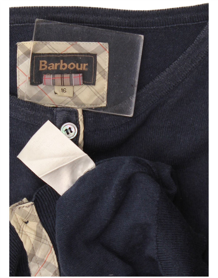 BARBOUR Γυναικεία Ζακέτα UK 16 Large Navy Blue Cotton