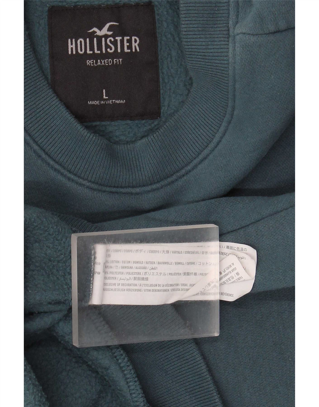 Ανδρικό γραφικό φούτερ Hollister Jumper μεγάλο μπλε βαμβακερό