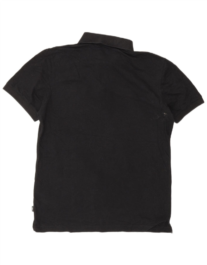 Ανδρικό μπλουζάκι πόλο Jack & Jones, μεσαίο μαύρο βαμβακερό