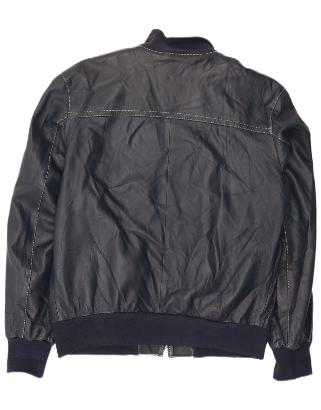 Harmont & Blaine Ανδρικό Δερμάτινο Μπουφάν UK 40 Large Navy Blue Leather