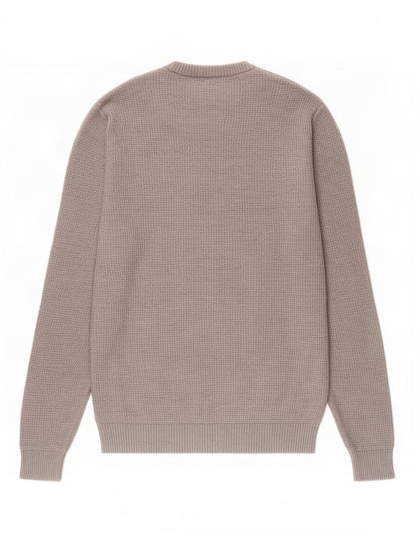 Zara Mens Crew Neck Jumper Sweater Large Grey Cotton