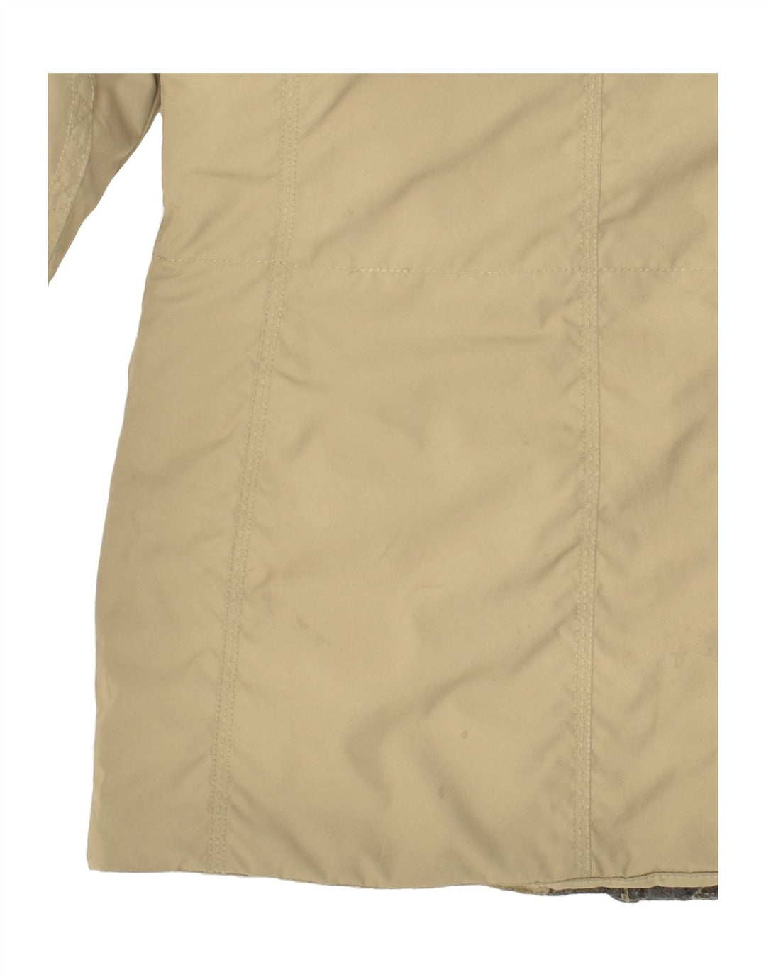 THINK PINK Womens Hooded Padded Jacket UK 10 Small Beige | Vintage Think Pink | Thrift | Second-Hand Think Pink | Used Clothing | Messina Hembry 