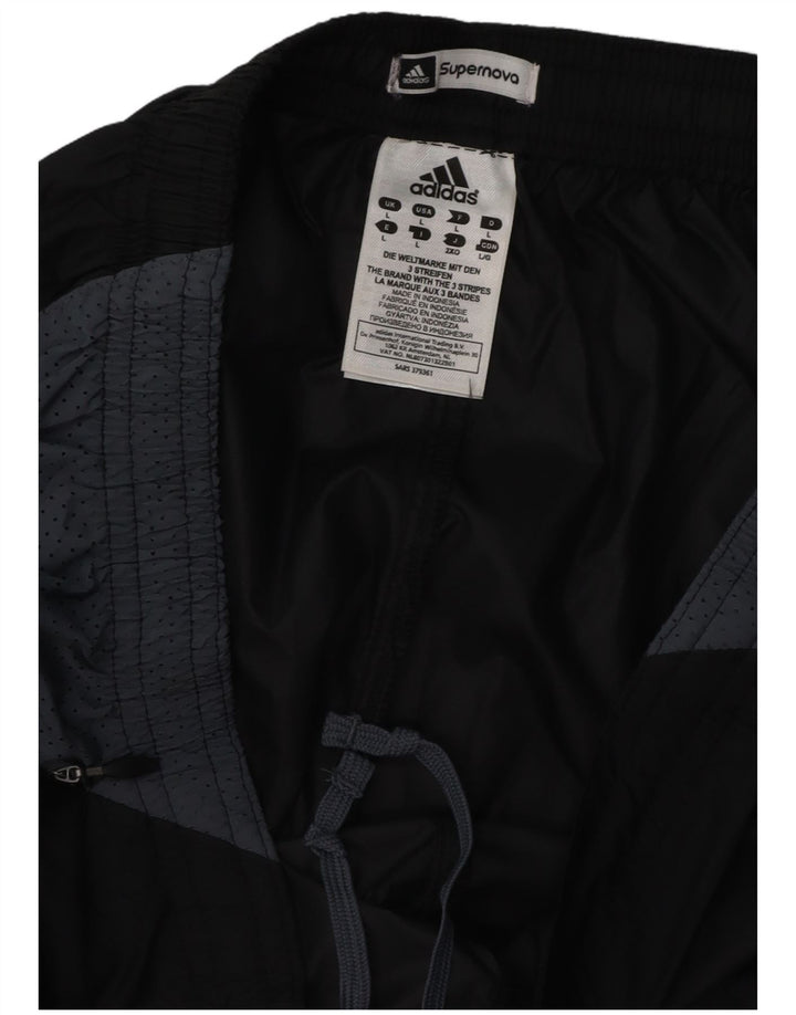 Ανδρική αθλητική φόρμα ADIDAS Παντελόνι μεγάλο μαύρο χρώμα πολυεστέρα