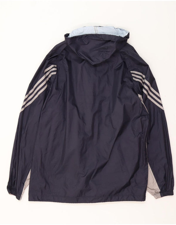 Ανδρικό μπουφάν βροχής με κουκούλα ADIDAS UK 38/40 Medium Navy Blue Colorblock