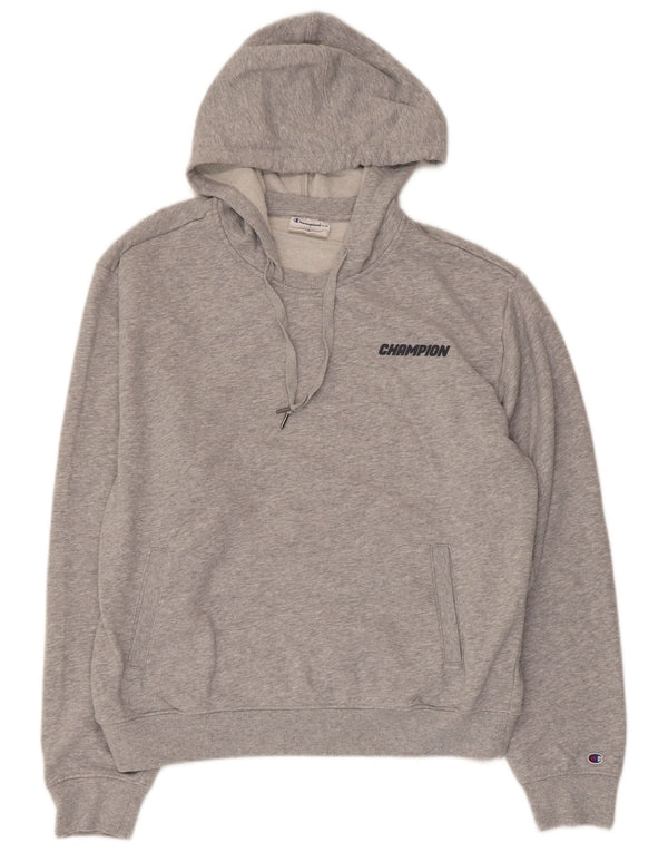 CHAMPION Γυναικεία Elite Hoodie Jumper UK 16 Large Grey Flecked Cotton