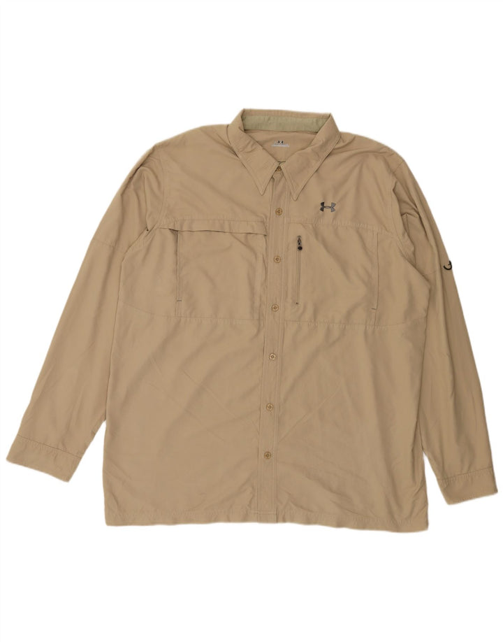 Ανδρικό πουκάμισο Under Armour 2XL Beige Polyester