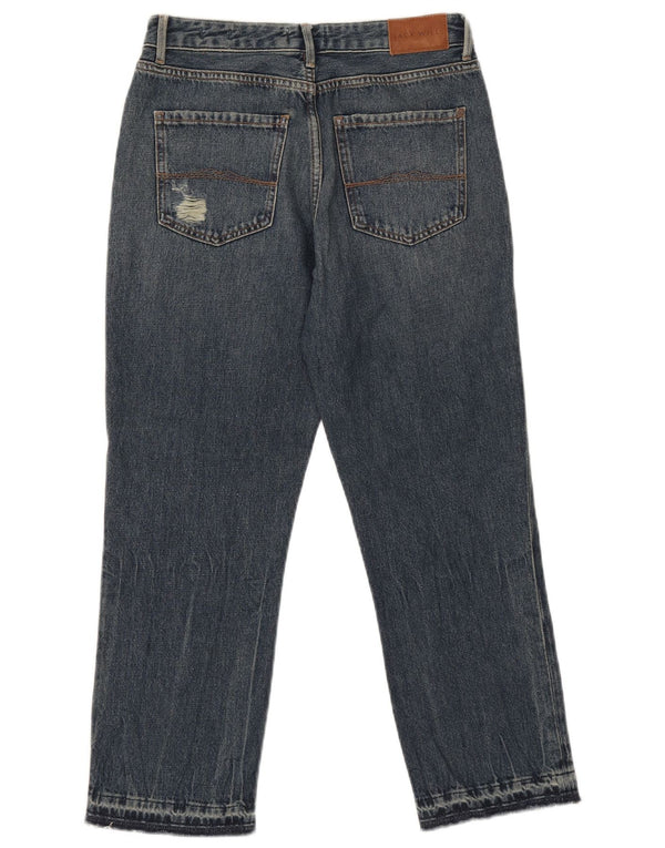 Jack Wills Womens Girlfriend Distressed Cropped Jeans W26 L24 Blue Cotton