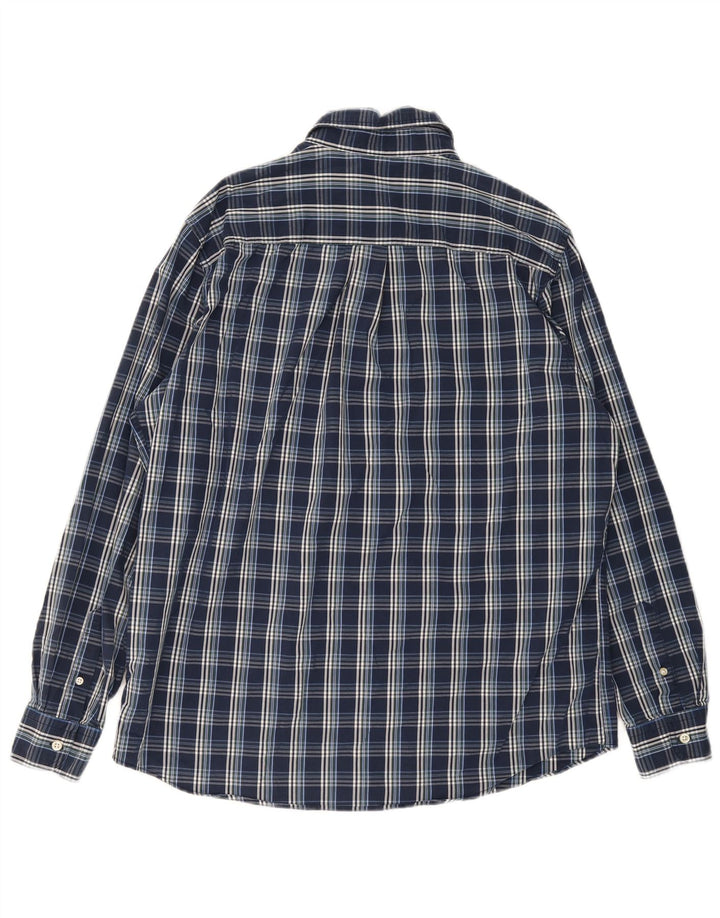 Chaps Ανδρικό Stretch πουκάμισο Μεγάλο Navy Blue Check Cotton