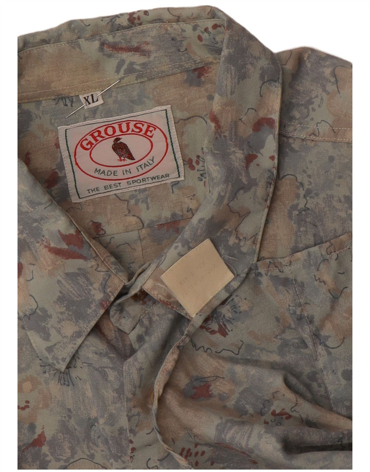 Ανδρικό κοντομάνικο πουκάμισο VINTAGE XL Πολύχρωμο Floral Rayon