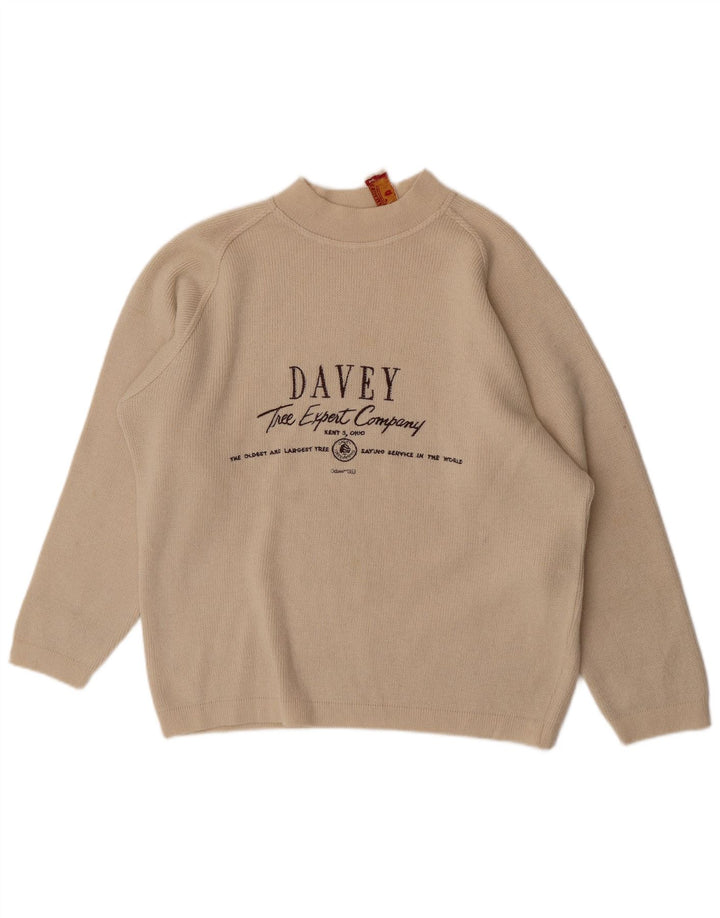 S.Moritz Ανδρικό πουλόβερ με γραφικό λαιμό χελώνα Μεγάλο Μπεζ