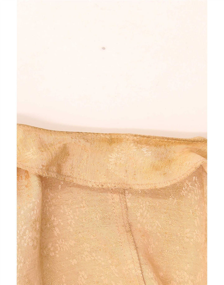 Vintage γυναικείο κοντομάνικο σακάκι UK 14 Medium Beige Floral