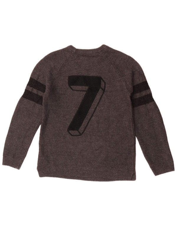 Zara Boys Graphic Boat Neck Jumper πουλόβερ 11-12 ετών Γκρι ριγέ ακρυλικό
